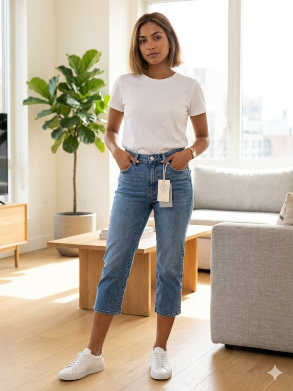 NWT UO Urban Renewal Remade Gummy Denim Skinny Capri Pants 2